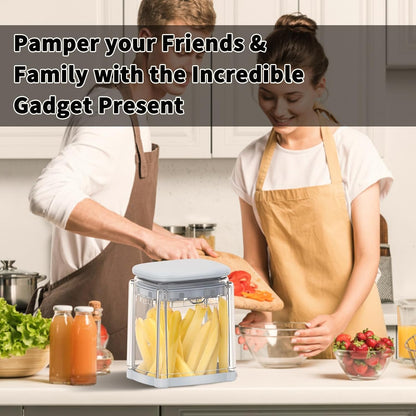 French Fry Cutter, Potato Onion Cutter, Professional Homestyle Vegetable Chopper Dicer, Great for Potatoes Carrots Cucumbers Zucchini Pepper (Fog Gray)