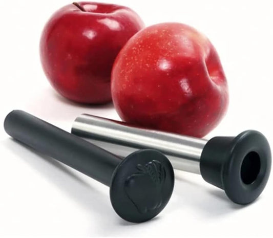 Stainless Steel Apple Corer with Plunger, 10 IN, Silver