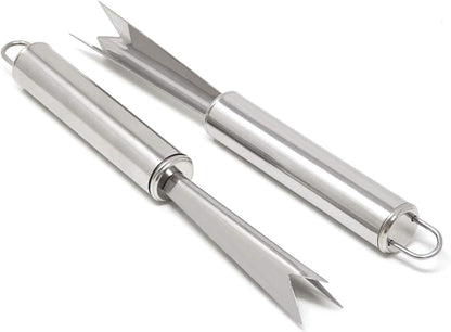 2PCS Stainless Steel V Shape Pineapple Eye Peeler Remover for Home Fruit Store Supermarket
