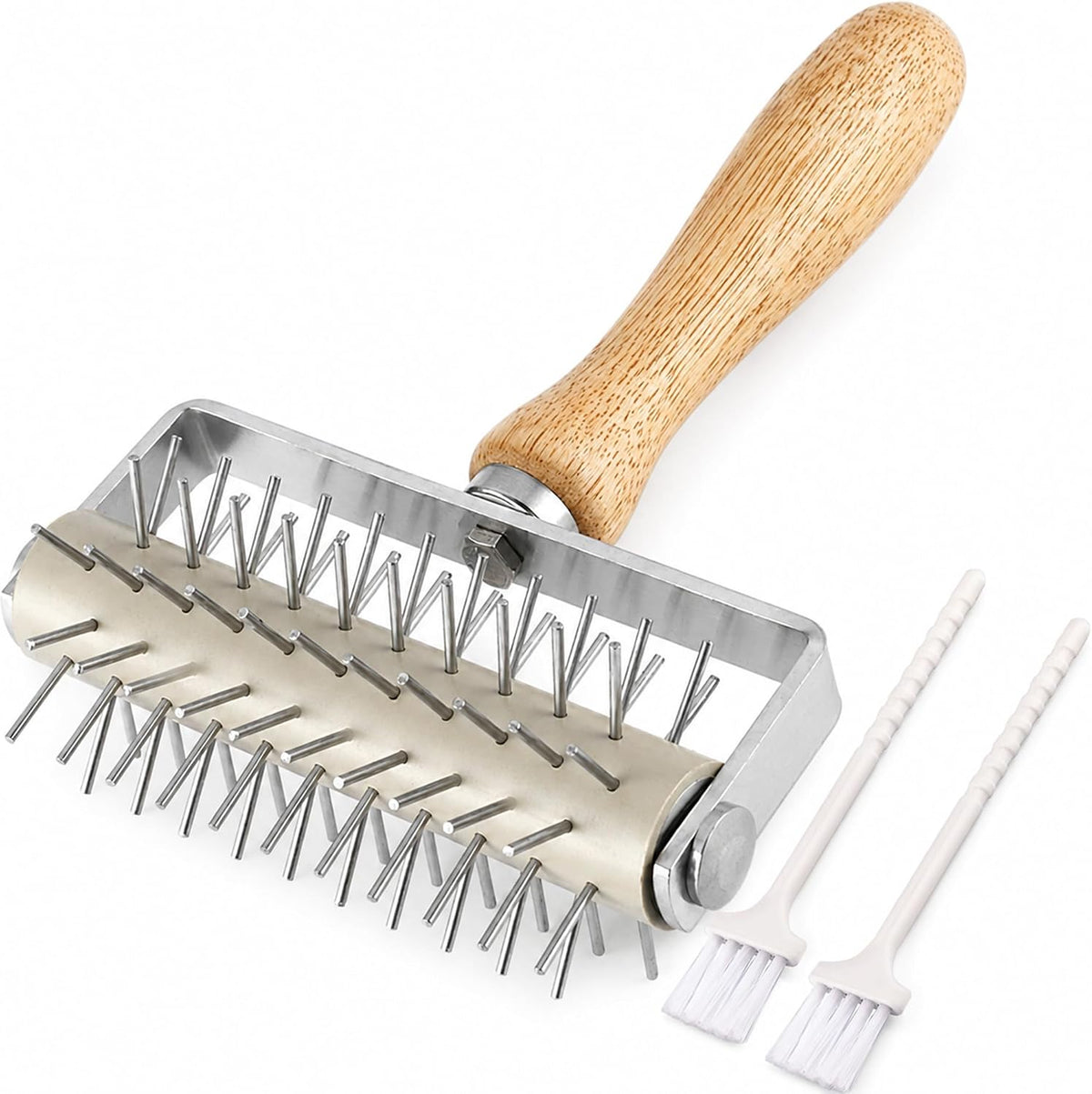 Pizza Dough Docker Roller Stainless Steel, Pin Puncher Dough Hole Maker, Docking Tool for Pizza Pie Cookie Pastry Bread