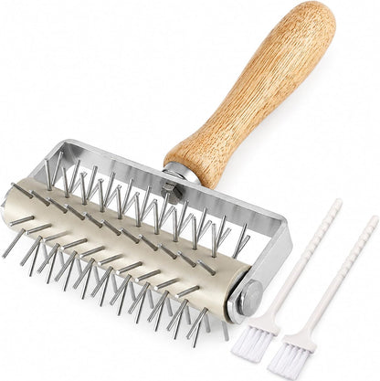 Pizza Dough Docker Roller Stainless Steel, Pin Puncher Dough Hole Maker, Docking Tool for Pizza Pie Cookie Pastry Bread