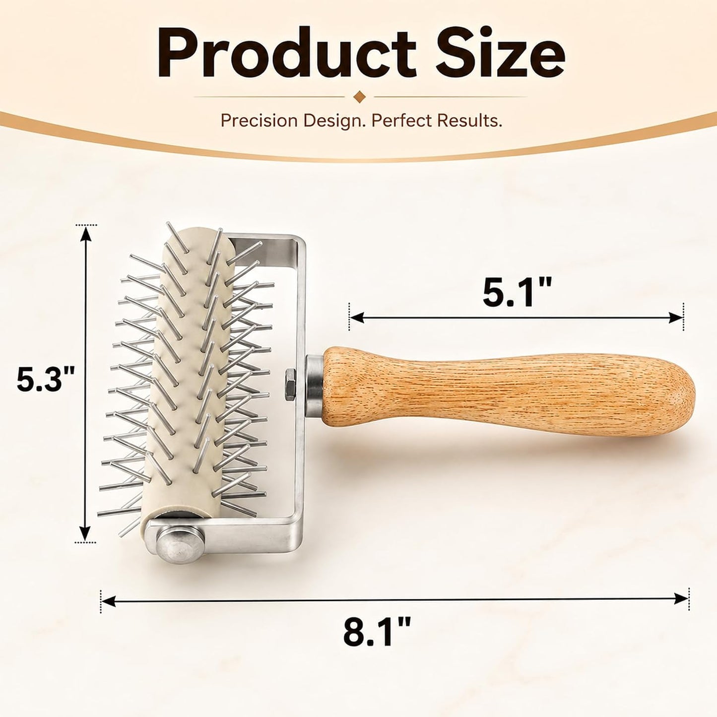 Pizza Dough Docker Roller Stainless Steel, Pin Puncher Dough Hole Maker, Docking Tool for Pizza Pie Cookie Pastry Bread