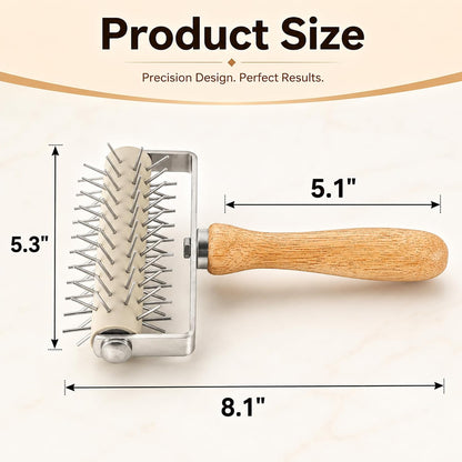 Pizza Dough Docker Roller Stainless Steel, Pin Puncher Dough Hole Maker, Docking Tool for Pizza Pie Cookie Pastry Bread