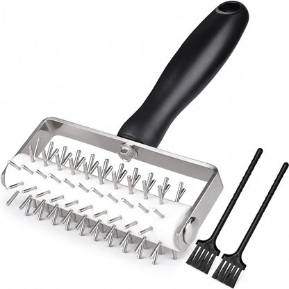 Pizza Dough Docker Roller Stainless Steel, Pin Puncher Dough Hole Maker, Docking Tool for Pizza Pie Cookie Pastry Bread