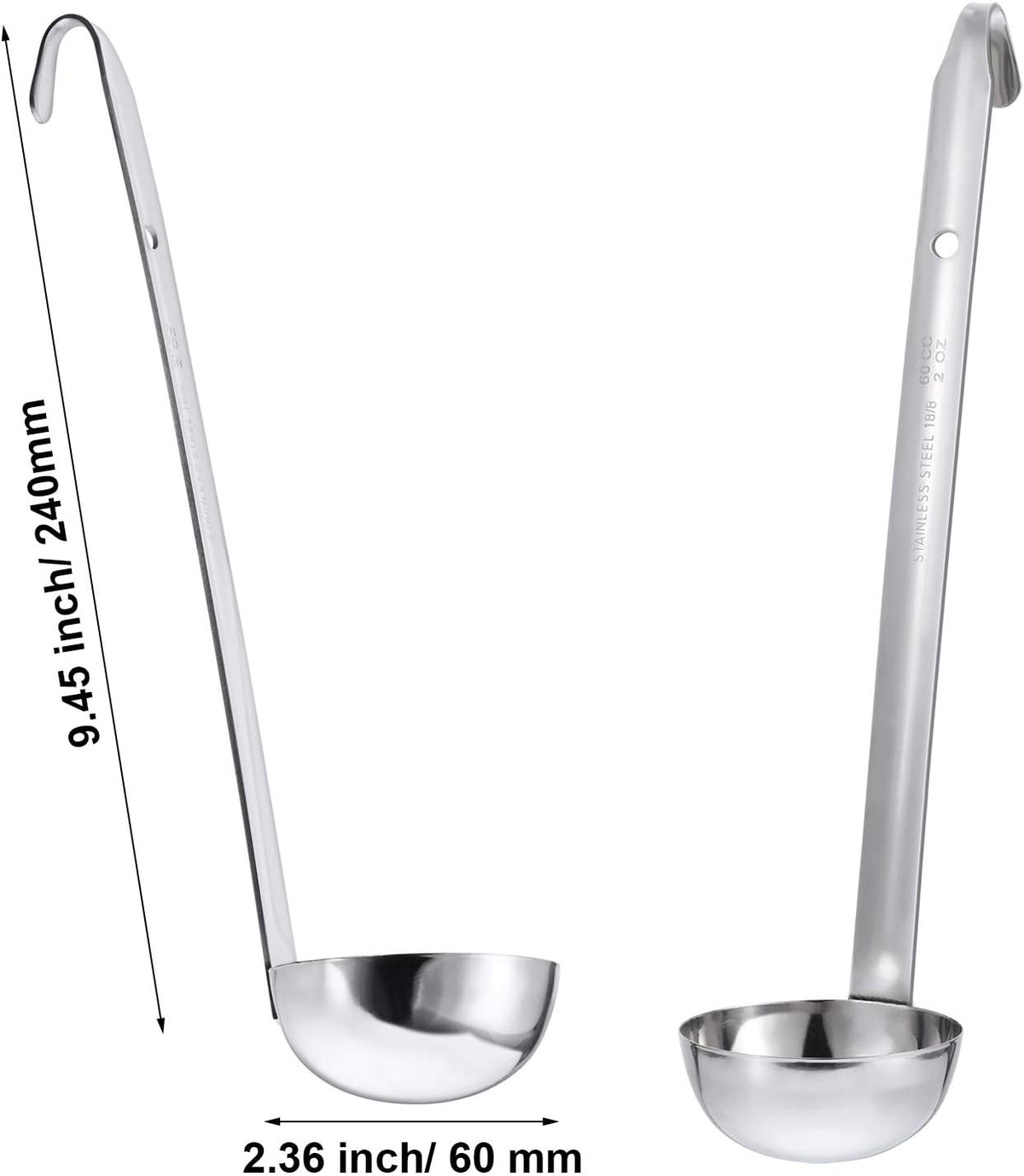 Stainless Steel Ladle Soup Handle Ladle with Pouring Rim for Kitchen Cooking Soup Sauce