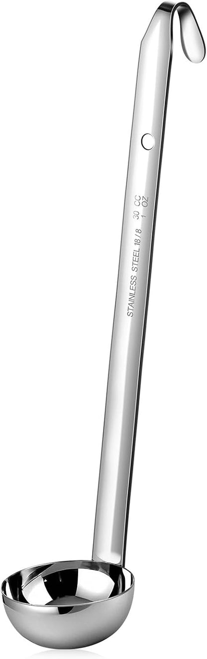 Stainless Steel Ladle Soup Handle Ladle with Pouring Rim for Kitchen Cooking Soup Sauce
