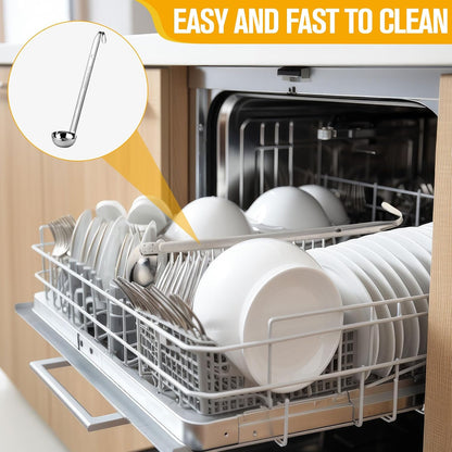 Stainless Steel Ladle Soup Handle Ladle with Pouring Rim for Kitchen Cooking Soup Sauce