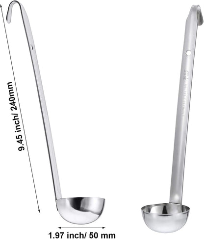 Stainless Steel Ladle Soup Handle Ladle with Pouring Rim for Kitchen Cooking Soup Sauce