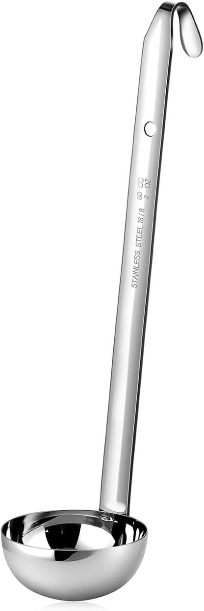 Stainless Steel Ladle Soup Handle Ladle with Pouring Rim for Kitchen Cooking Soup Sauce