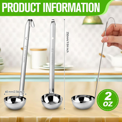 Stainless Steel Ladle Soup Handle Ladle with Pouring Rim for Kitchen Cooking Soup Sauce
