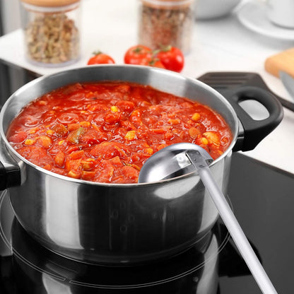 Stainless Steel Ladle Soup Handle Ladle with Pouring Rim for Kitchen Cooking Soup Sauce
