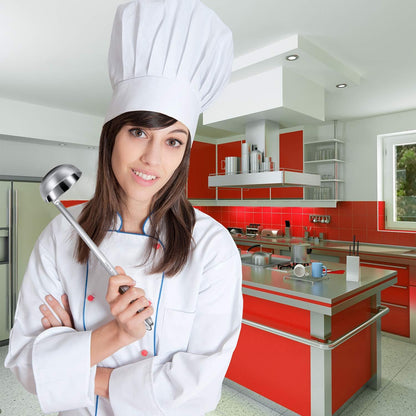 Stainless Steel Ladle Soup Handle Ladle with Pouring Rim for Kitchen Cooking Soup Sauce