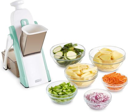Safe Slice Mandoline for Vegetables, Meal Prep & More with 30+ Presets & Thickness Adjuster, Midnight Navy