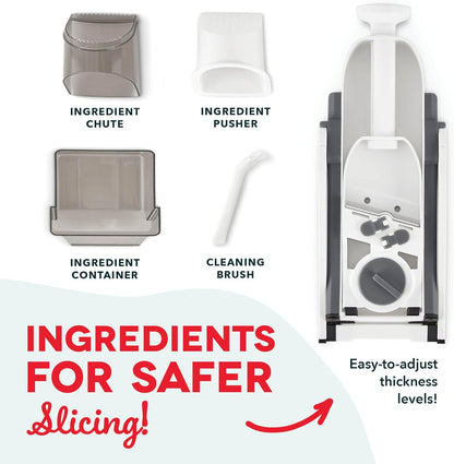 Safe Slice Mandoline for Vegetables, Meal Prep & More with 30+ Presets & Thickness Adjuster, Midnight Navy