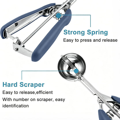 Cookie Scoop Set, Include 1 Tbsp/2 Tbsp/3 Tbsp, Cookie Dough Scoop, Cookie Scoops for Baking Set of 3, 18/8 Stainless Steel, Good Grip, Non-Slip, For Cookies Cupcake Muffin Ice Cream waffle