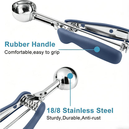 Cookie Scoop Set, Include 1 Tbsp/2 Tbsp/3 Tbsp, Cookie Dough Scoop, Cookie Scoops for Baking Set of 3, 18/8 Stainless Steel, Good Grip, Non-Slip, For Cookies Cupcake Muffin Ice Cream waffle