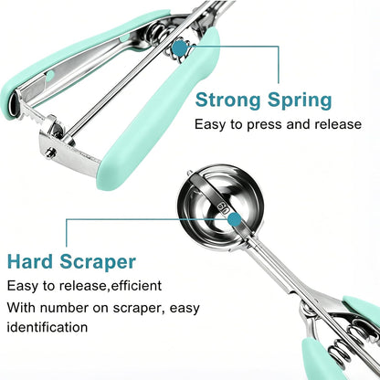 Cookie Scoop Set, Include 1 Tbsp/2 Tbsp/3 Tbsp, Cookie Dough Scoop, Cookie Scoops for Baking Set of 3, 18/8 Stainless Steel, Good Grip, Non-Slip, For Cookies Cupcake Muffin Ice Cream waffle