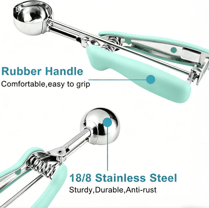 Cookie Scoop Set, Include 1 Tbsp/2 Tbsp/3 Tbsp, Cookie Dough Scoop, Cookie Scoops for Baking Set of 3, 18/8 Stainless Steel, Good Grip, Non-Slip, For Cookies Cupcake Muffin Ice Cream waffle