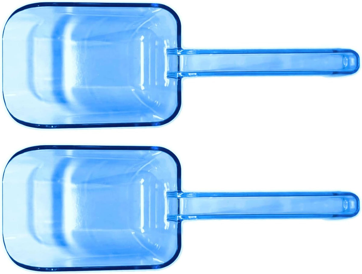 2-Pack Plastic Ice Scoop for Freezer, 8 oz Each, Clear Blue Ice Scoops