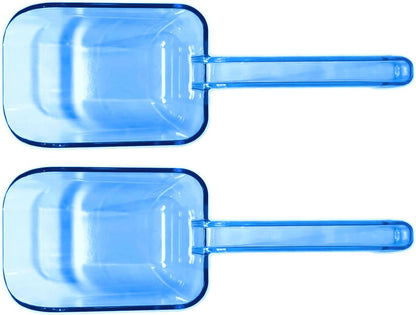 2-Pack Plastic Ice Scoop for Freezer, 8 oz Each, Clear Blue Ice Scoops