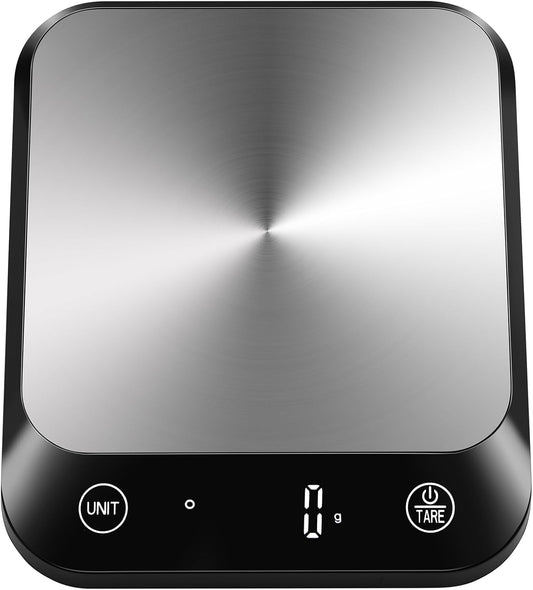 22lb Digital Food Kitchen Scale, High Accuracy Assured by Weighing Professional Factory Since 2001, Weight Loss, Baking and Cooking, LED Display, Batteries Included, Black