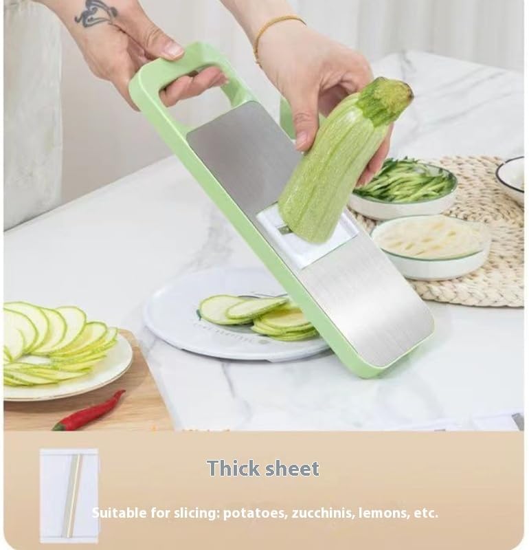 5 in 1 Slicer for Kitchen, Vegetable Slicer Multi Blade Potato Chip, Veggie shredder, Vegetable Cutter,Shredder and peeler For Small Job In Kitchen (Green)