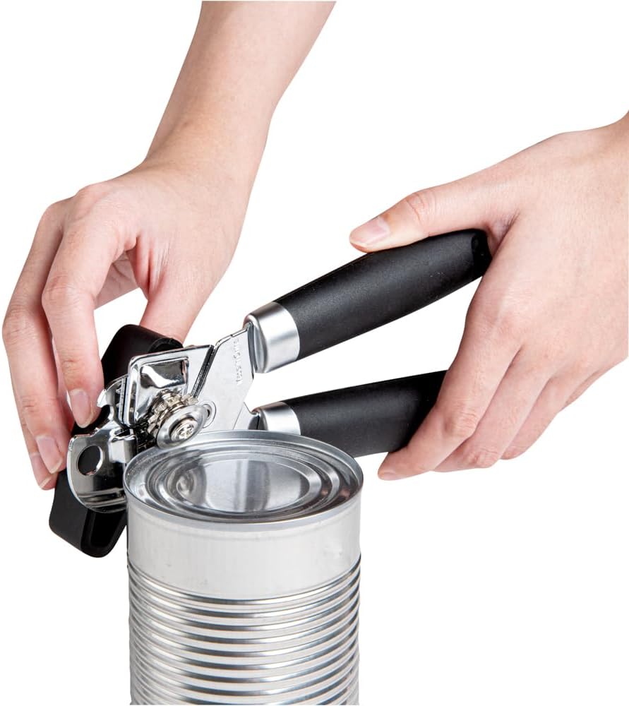 Can Opener 1 Pack 7.64 x 1.94 x 2.13 Inches Stainless Steel Rust Proof Manual With Built-In Bottle Opener and Ergonomic Handle