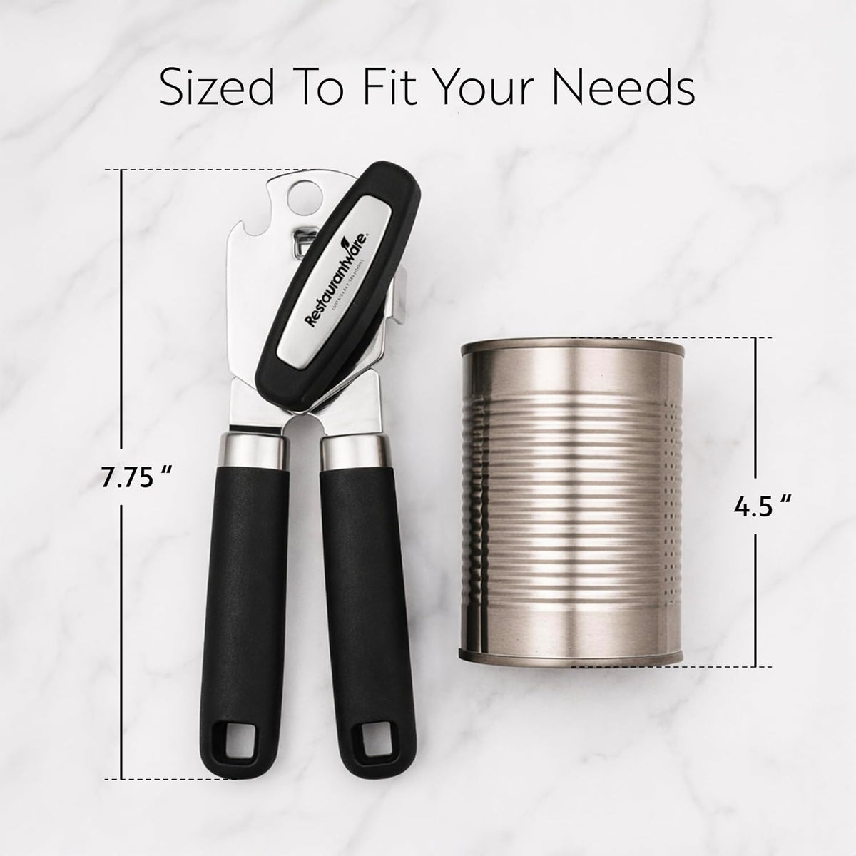 Can Opener 1 Pack 7.64 x 1.94 x 2.13 Inches Stainless Steel Rust Proof Manual With Built-In Bottle Opener and Ergonomic Handle