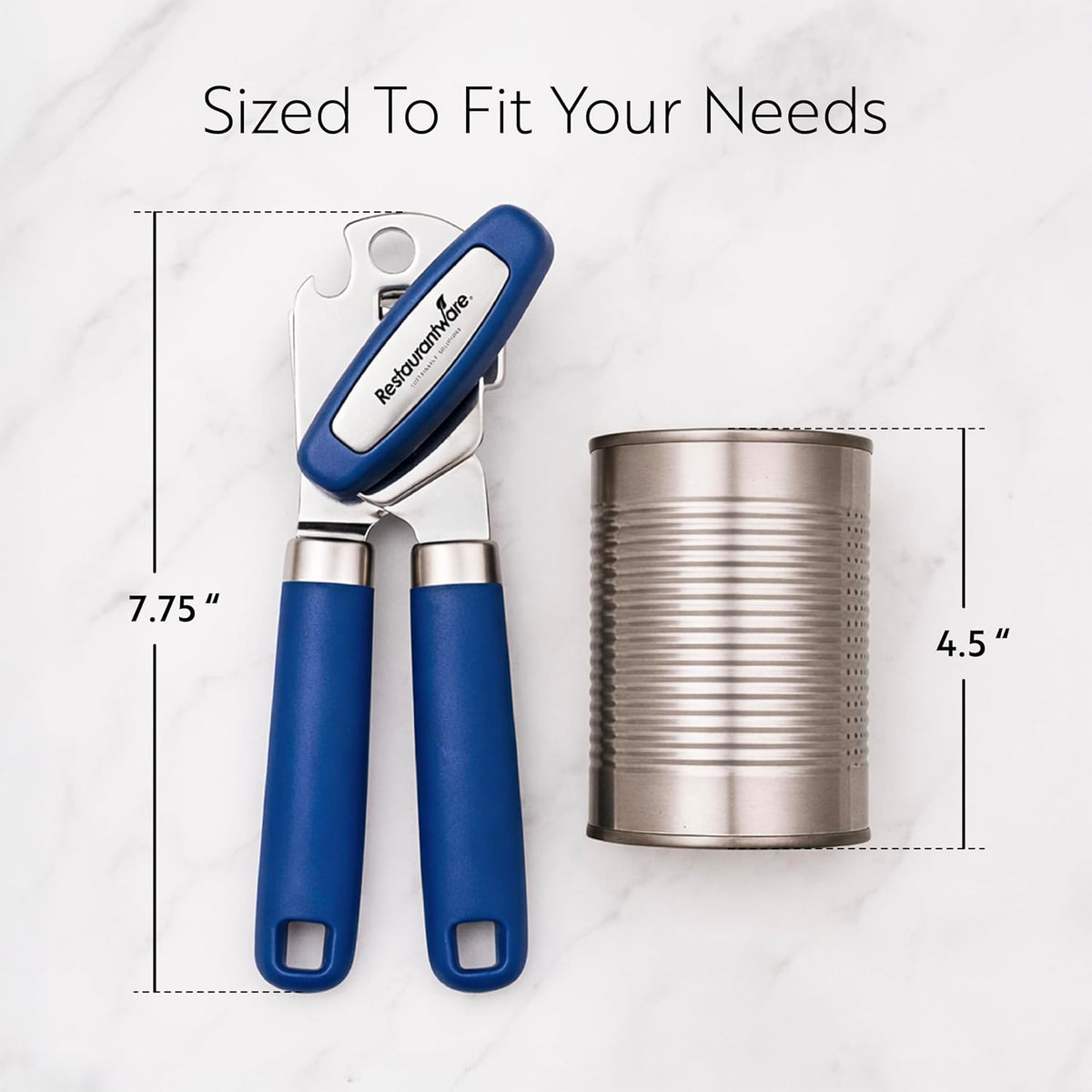 Can Opener 1 Pack 7.64 x 1.94 x 2.13 Inches Stainless Steel Rust Proof Manual With Built-In Bottle Opener and Ergonomic Handle