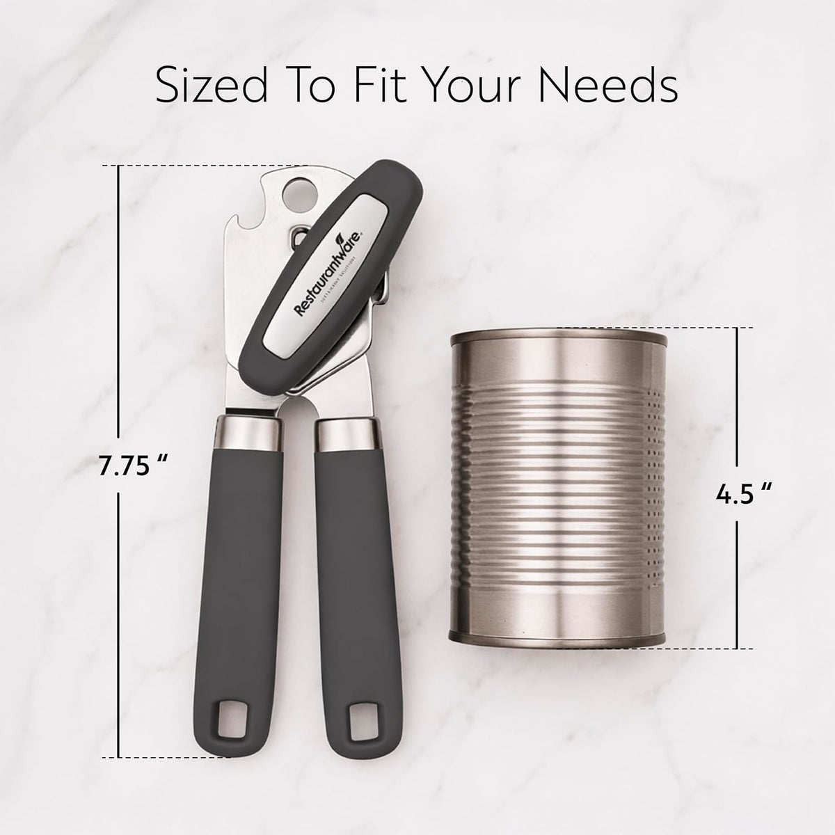 Can Opener 1 Pack 7.64 x 1.94 x 2.13 Inches Stainless Steel Rust Proof Manual With Built-In Bottle Opener and Ergonomic Handle