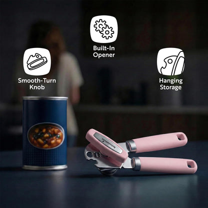 Can Opener 1 Pack 7.64 x 1.94 x 2.13 Inches Stainless Steel Rust Proof Manual With Built-In Bottle Opener and Ergonomic Handle