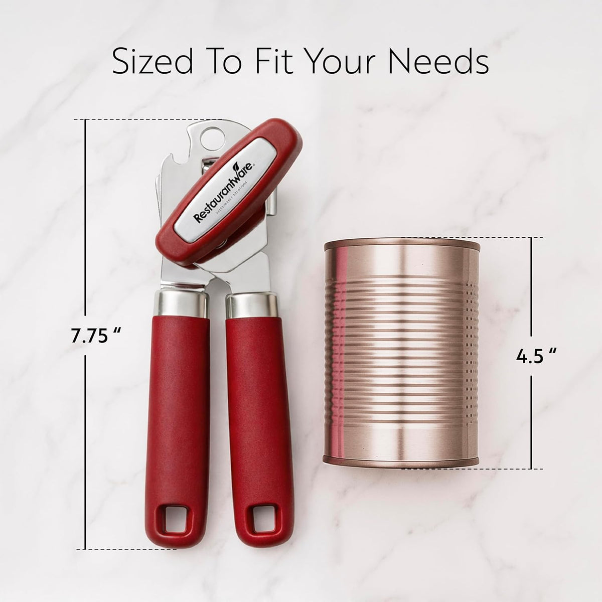 Can Opener 1 Pack 7.64 x 1.94 x 2.13 Inches Stainless Steel Rust Proof Manual With Built-In Bottle Opener and Ergonomic Handle