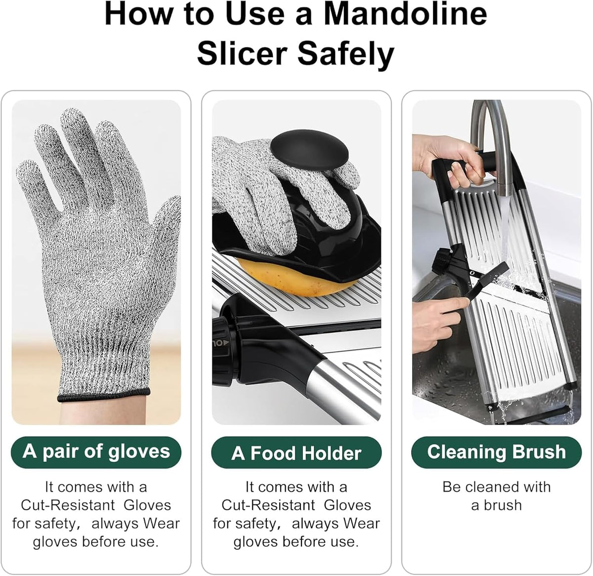 Mandoline Slicer for Kitchen, Adjustable Mandoline Food Slicer