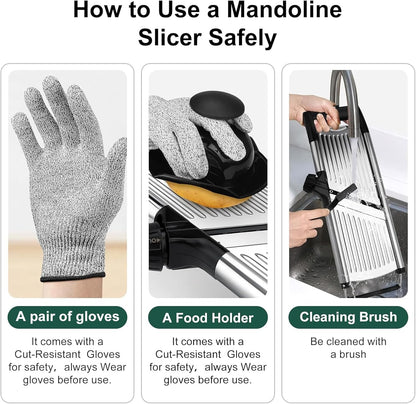 Mandoline Slicer for Kitchen, Adjustable Mandoline Food Slicer