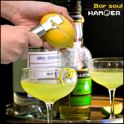 Lemon Citrus Zester & Channel Knife 2 Tools set with a storage box | Lemon twist Tool,U-Shaped Stainless Steel Blade,Carving Tool for Garnishing,Home Bars Bartender Gift