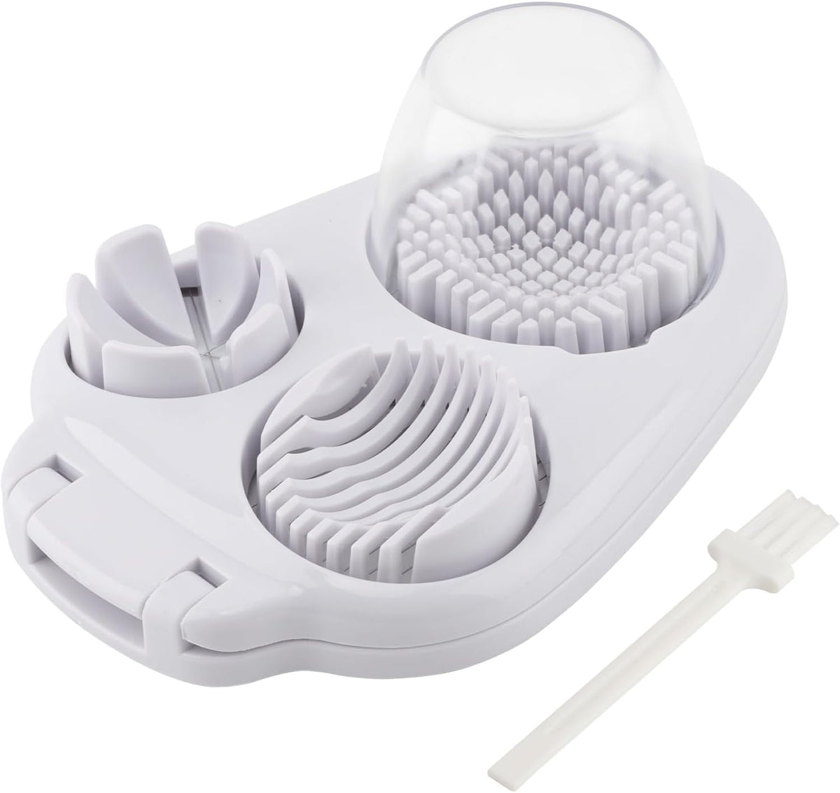 3 in 1 Boiled Egg Slicer, 3 Slice Modes Chopper Cutter with Brush, Manual Egg Slicer Steel Wire Dicer for Hard Boiled Eggs, Kitchen Gadget for Soft Fruit Butter, Labor Saving