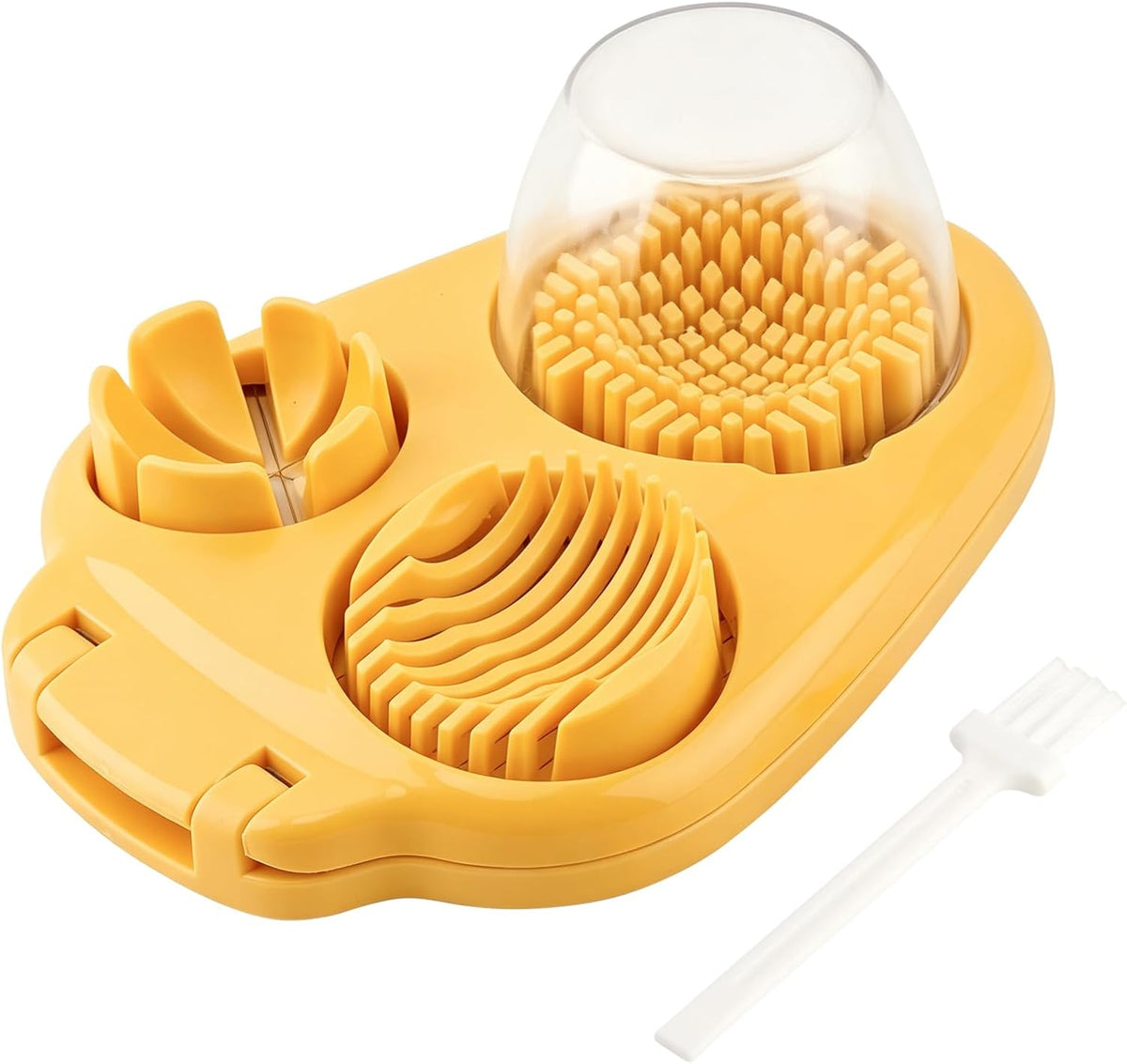 3 in 1 Boiled Egg Slicer, 3 Slice Modes Chopper Cutter with Brush, Manual Egg Slicer Steel Wire Dicer for Hard Boiled Eggs, Kitchen Gadget for Soft Fruit Butter, Labor Saving