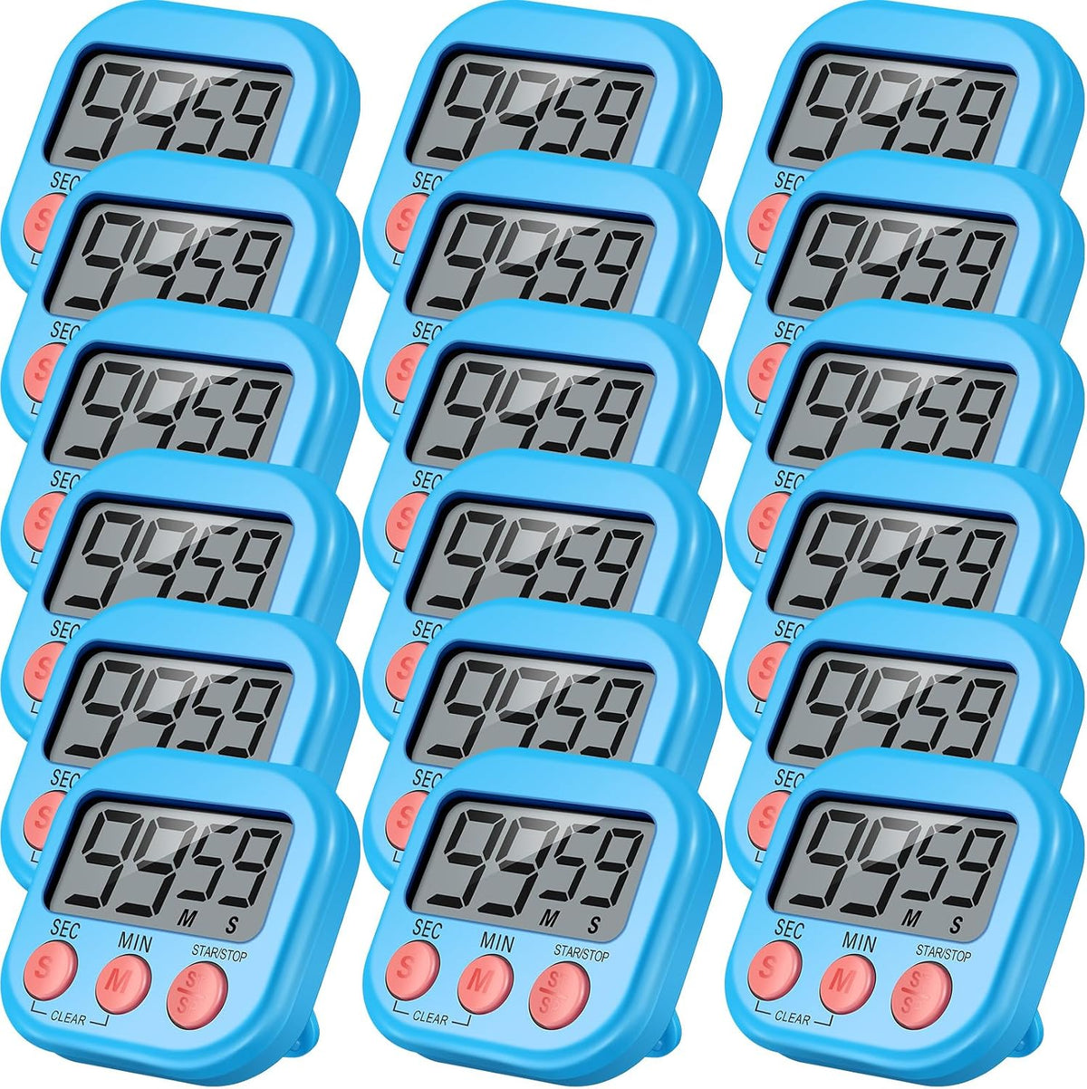 24 Pcs Digital Kitchen Timers Bulk Timer for Classroom, Black