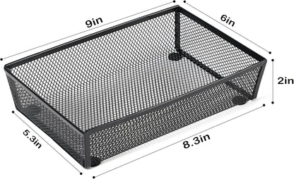 3 Pack Mesh Flatware Drawer Organizer for Kitchen/Office/Home Tools,Spoon Knife Fork Organizers Box Utensil Tabletop Storage Tray (12 x 6 x 2 Inch)