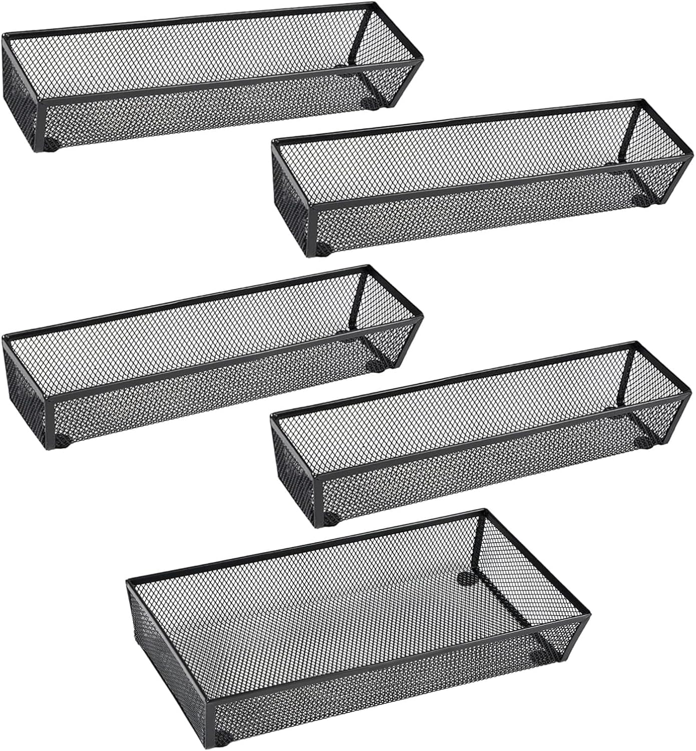 3 Pack Mesh Flatware Drawer Organizer for Kitchen/Office/Home Tools,Spoon Knife Fork Organizers Box Utensil Tabletop Storage Tray (12 x 6 x 2 Inch)