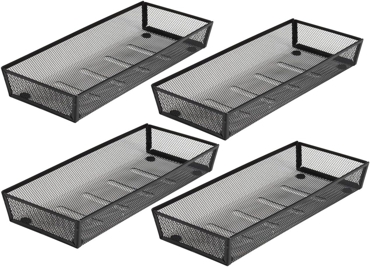 3 Pack Mesh Flatware Drawer Organizer for Kitchen/Office/Home Tools,Spoon Knife Fork Organizers Box Utensil Tabletop Storage Tray (12 x 6 x 2 Inch)