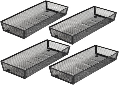 3 Pack Mesh Flatware Drawer Organizer for Kitchen/Office/Home Tools,Spoon Knife Fork Organizers Box Utensil Tabletop Storage Tray (12 x 6 x 2 Inch)