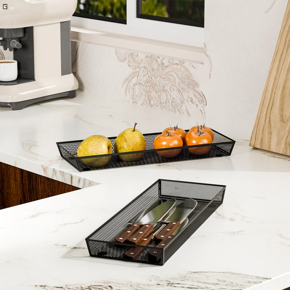 3 Pack Mesh Flatware Drawer Organizer for Kitchen/Office/Home Tools,Spoon Knife Fork Organizers Box Utensil Tabletop Storage Tray (12 x 6 x 2 Inch)