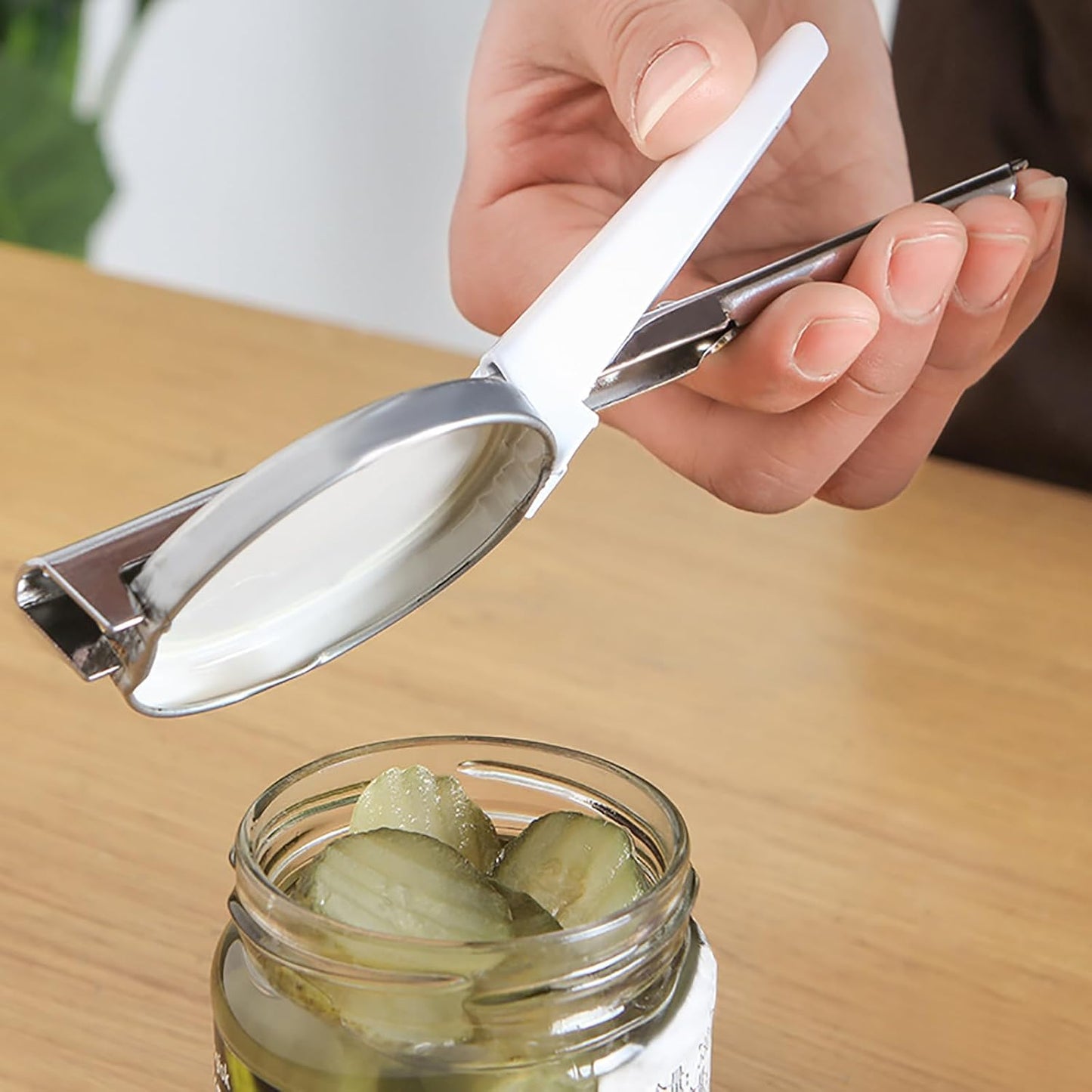 Jar Opener for Weak Hands & Seniors with Arthritis - Adjustable Gripper (White)