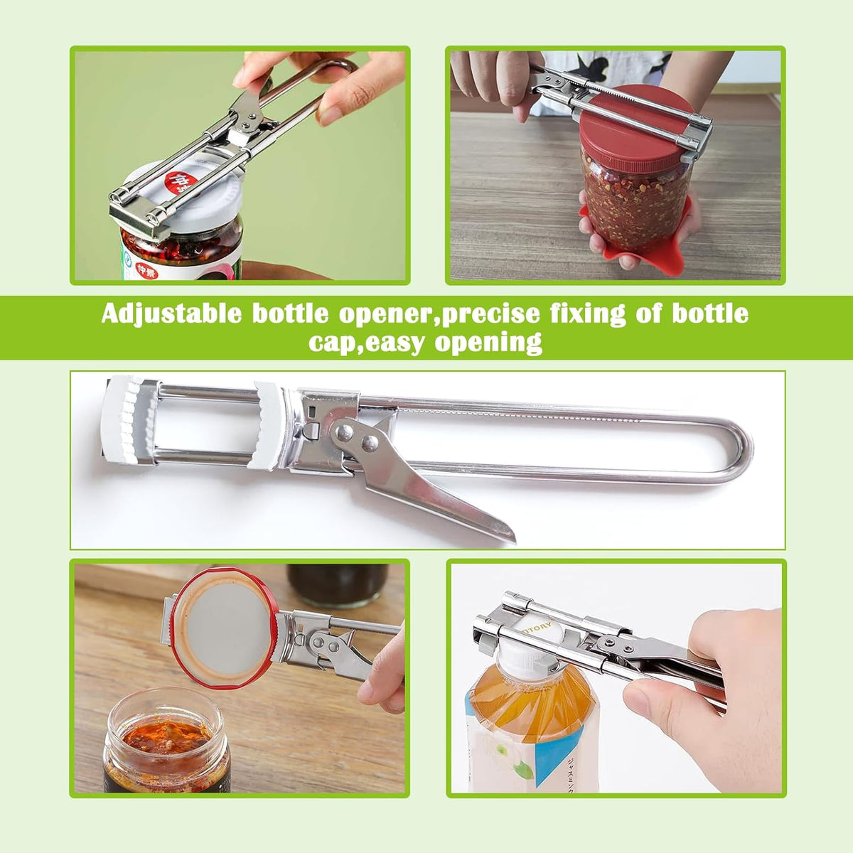 Jar Opener for Weak Hands & Seniors, Set with Gripper Pad & Bottle Keychain