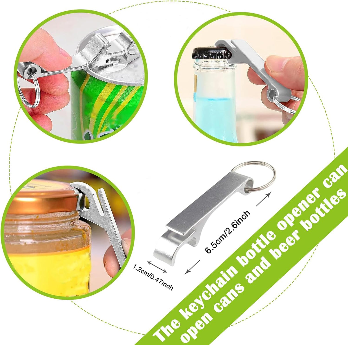 Jar Opener for Weak Hands & Seniors, Set with Gripper Pad & Bottle Keychain