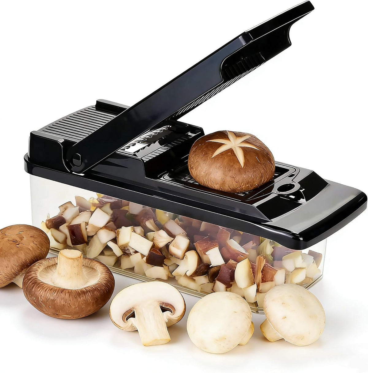 Hand‑Press Vegetable Chopper with Container – Manual Multi‑Blade Food & Onion Chopper, Premium Vegetable Cutter Manual for Kitchen Meal Prep