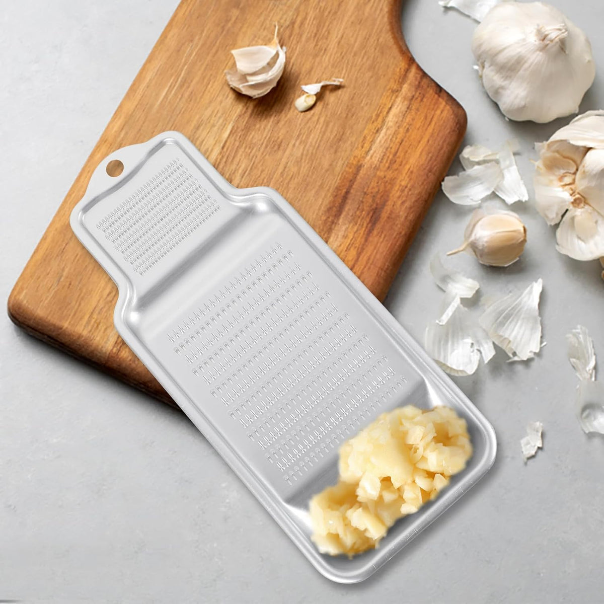 Cheese Grater and Veggie Slicer Garlic Ginger Zester Handheld Food Grater Portable Vegetable with Hanging Hole for Fruits Potatoes 8.74 in
