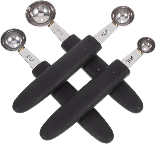 4-Piece Stainless Steel Melon Baller Set Ice Cream Scoops Heavy Duty Fruit Scooper for Home Kitchen Dining