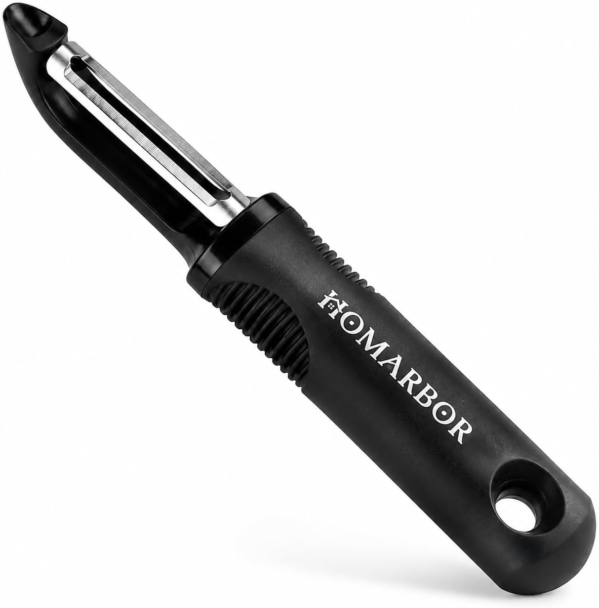 Black Premium Vegetable Peeler | Ultra-Sharp Swivel Stainless Steel Blade | Ergonomic Soft Grip Handle | Mango Peeler | Dishwasher Safe | Skin Peeler for Veggies & Fruits | Potato Peeler & Eye Remover